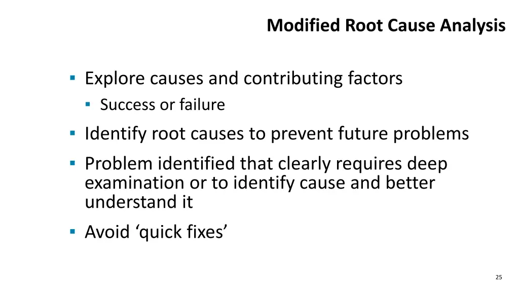 modified root cause analysis