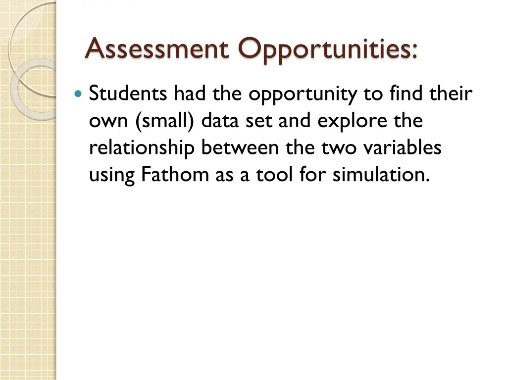 assessment opportunities