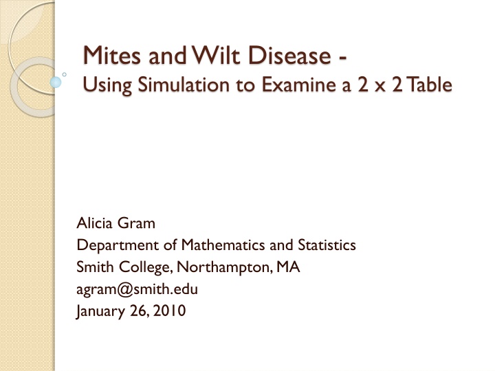 mites and wilt disease using simulation