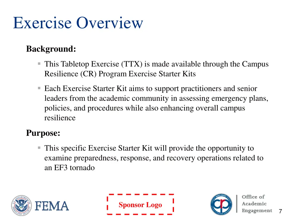 exercise overview 1