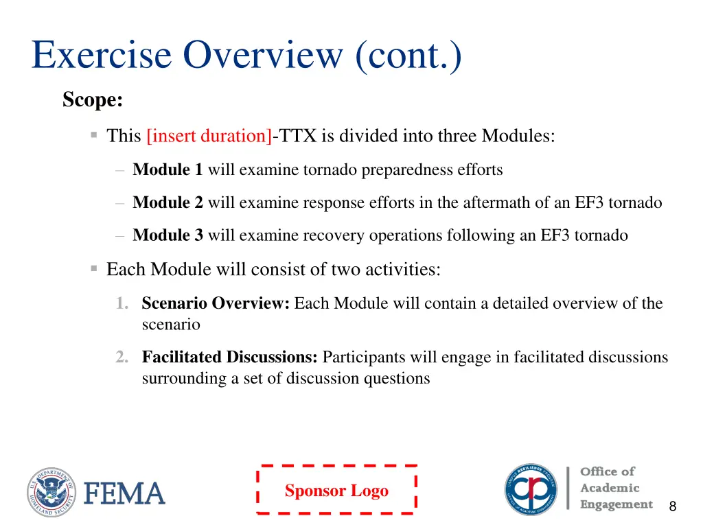 exercise overview cont