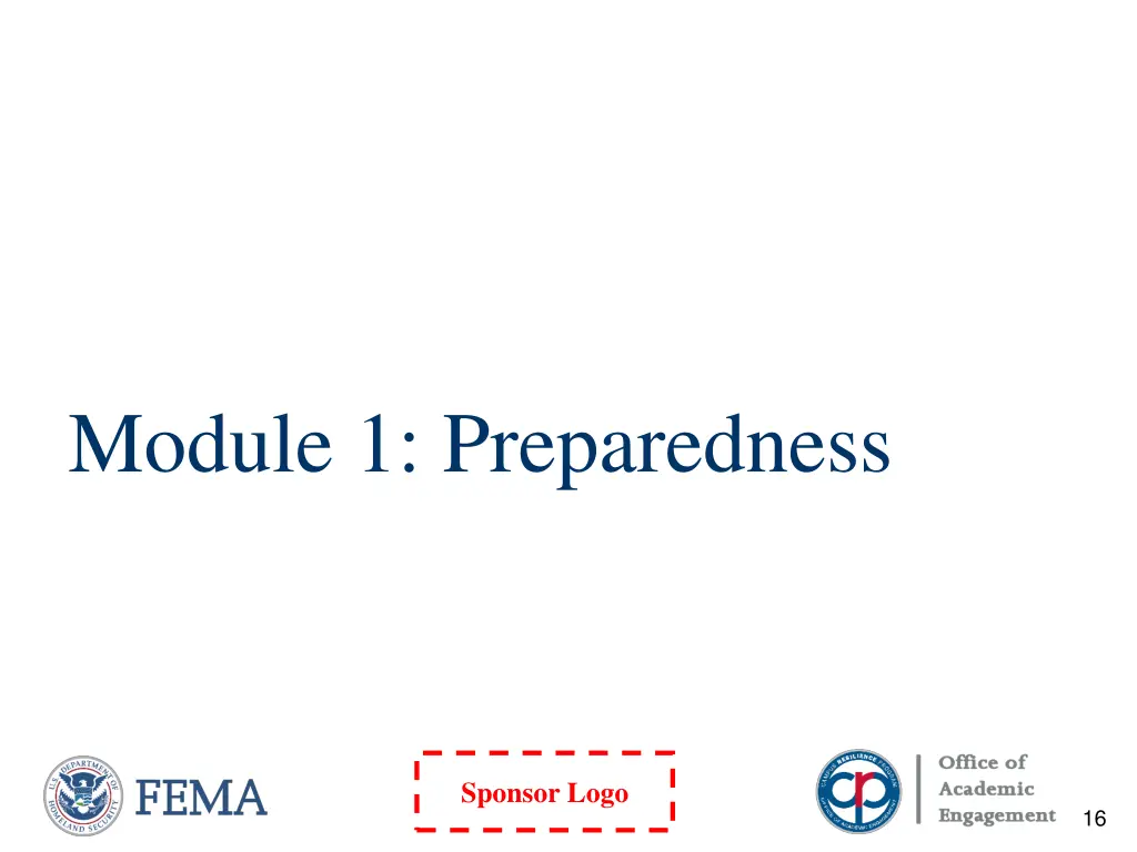 module 1 preparedness