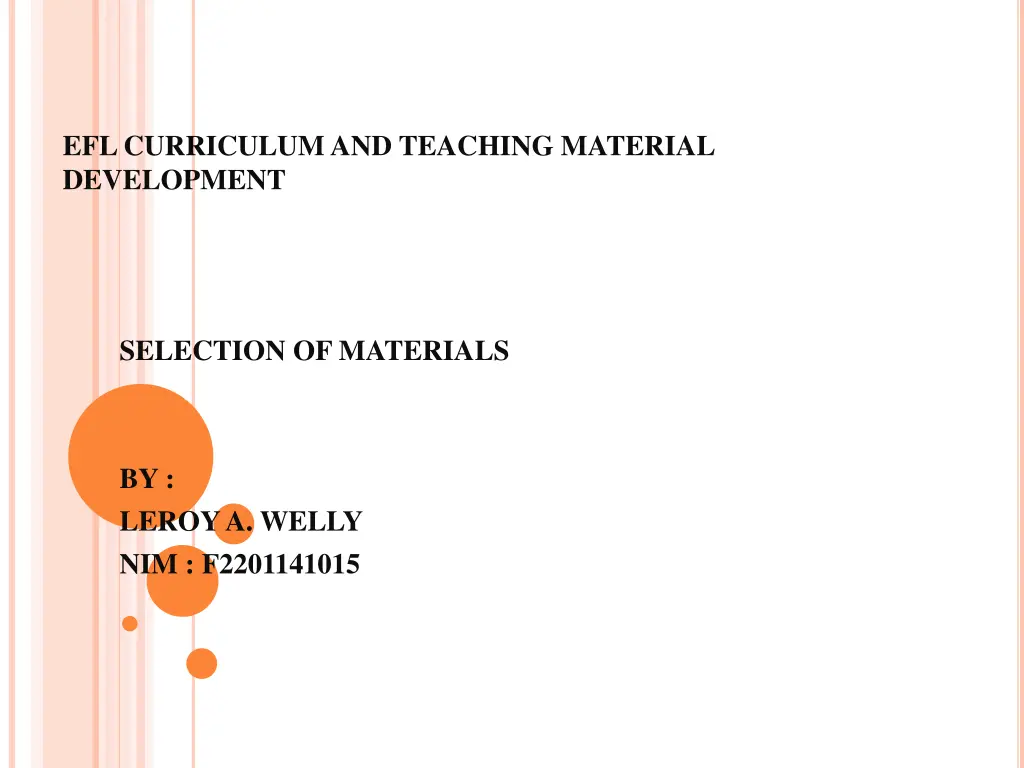 efl curriculum and teaching material development