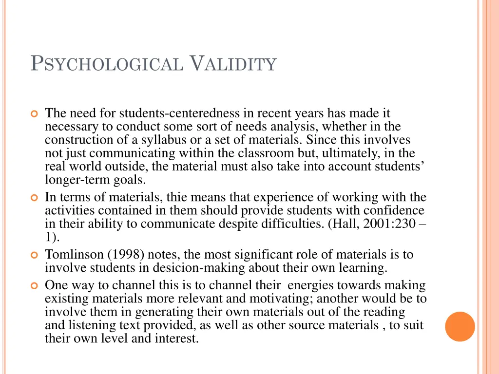 p sychological v alidity