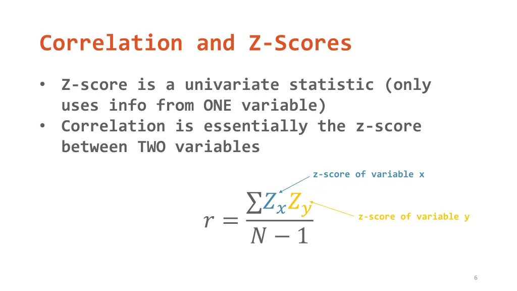 correlation and z scores 1