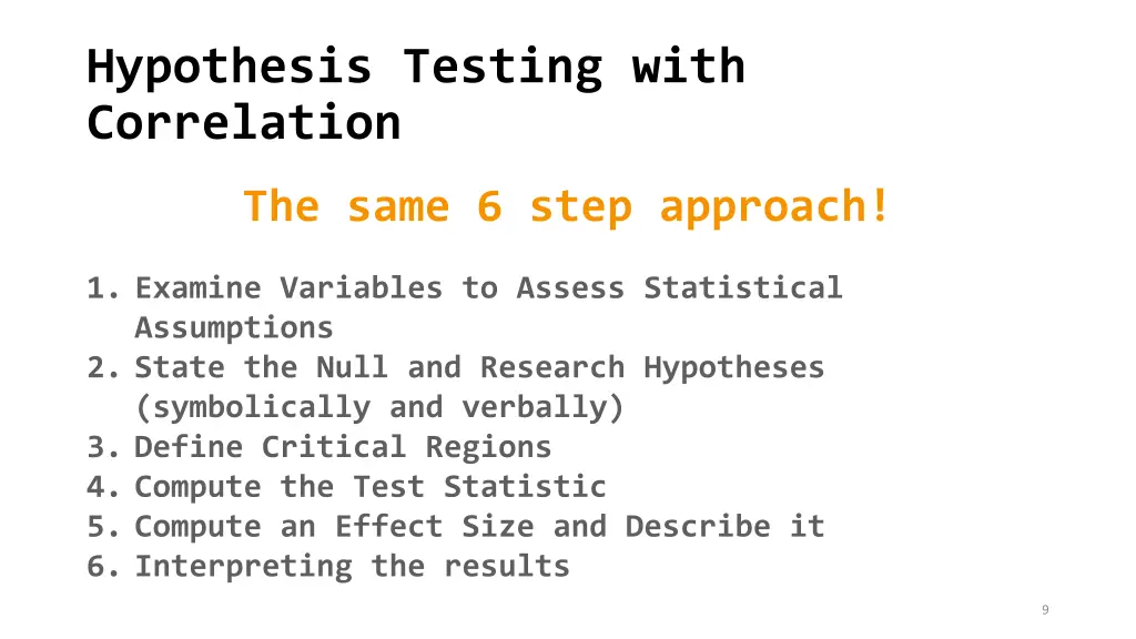 hypothesis testing with correlation