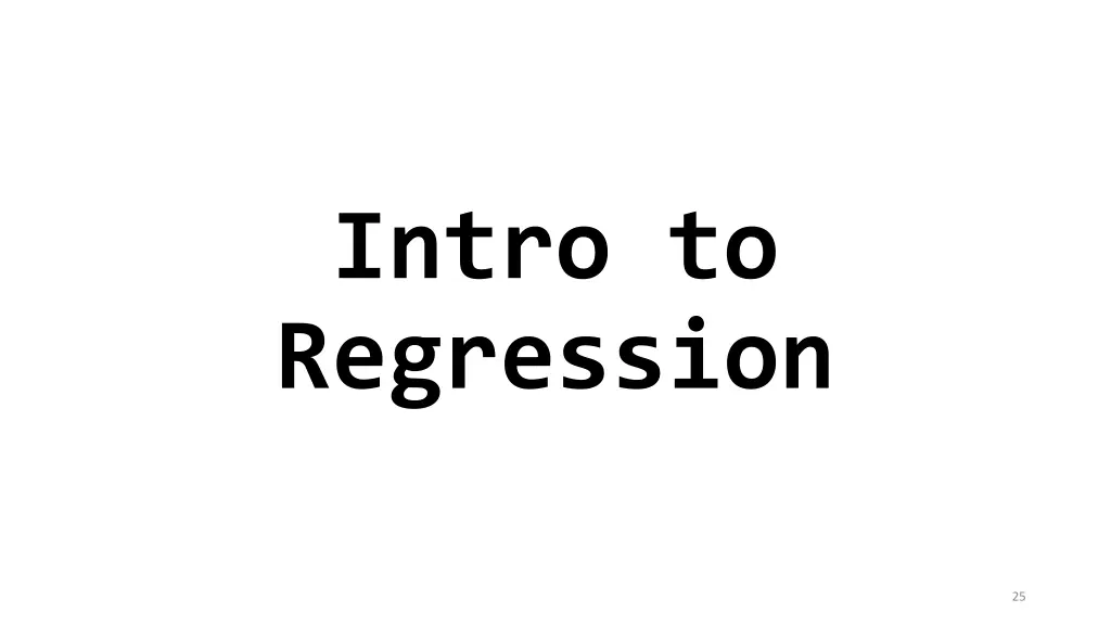 intro to regression