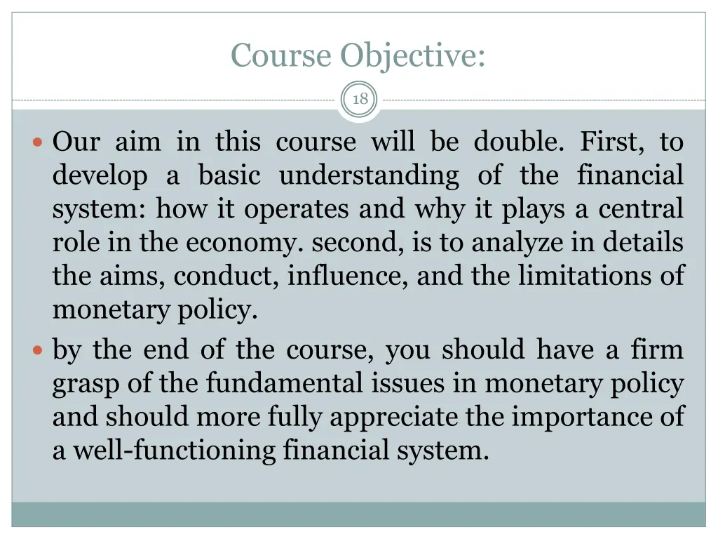 course objective 1