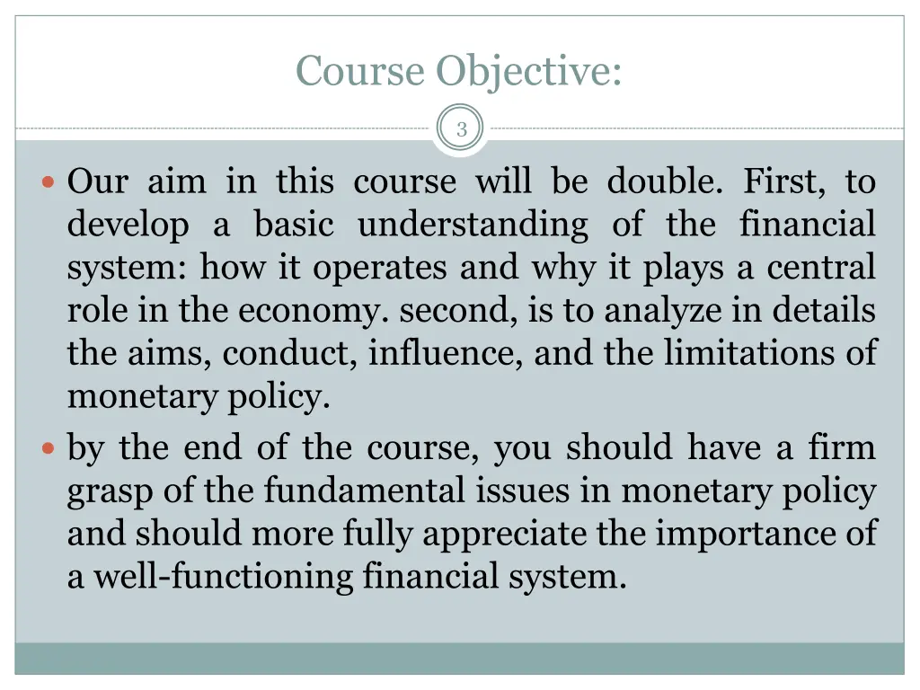 course objective