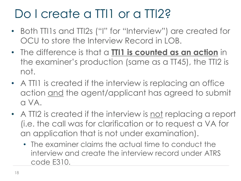 do i create a tti1 or a tti2