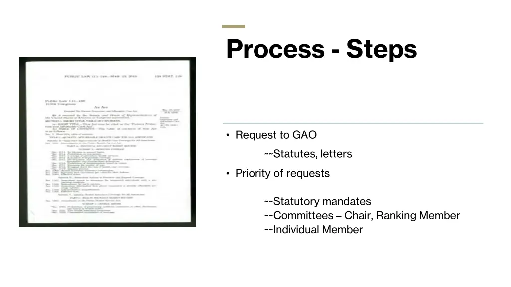 process steps