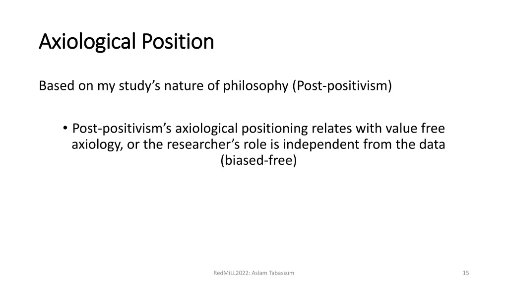 axiological position axiological position