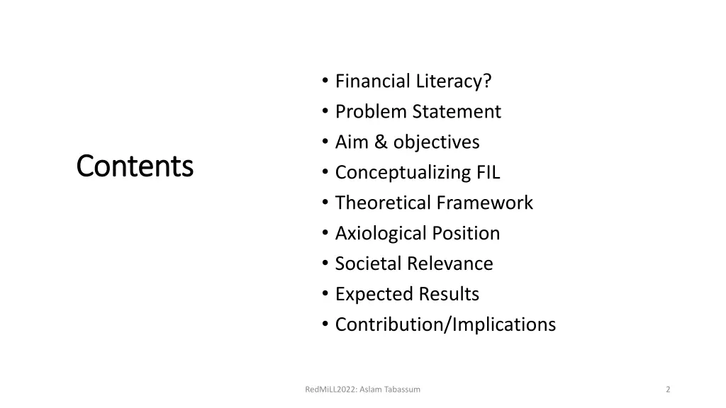 financial literacy problem statement