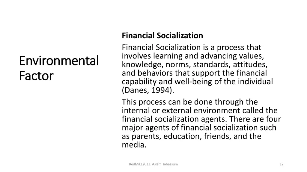 financial socialization financial socialization