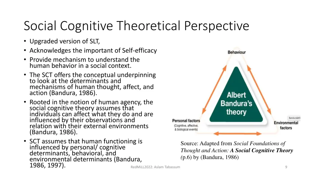 social cognitive theoretical perspective upgraded