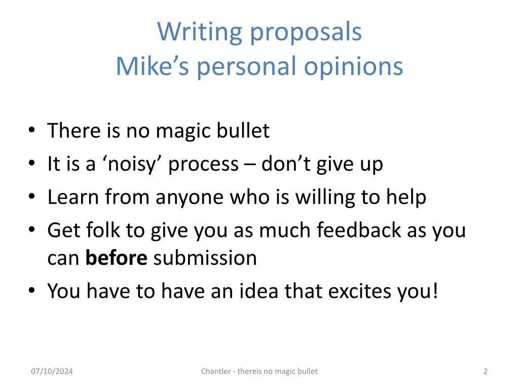 writing proposals mike s personal opinions