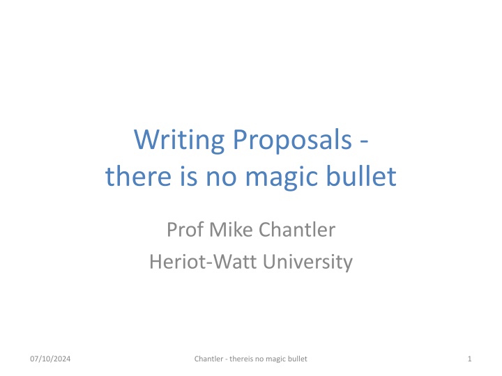 writing proposals there is no magic bullet