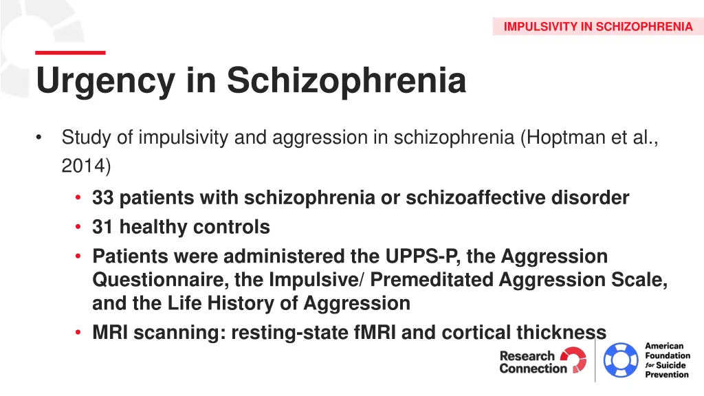 impulsivity in schizophrenia 2