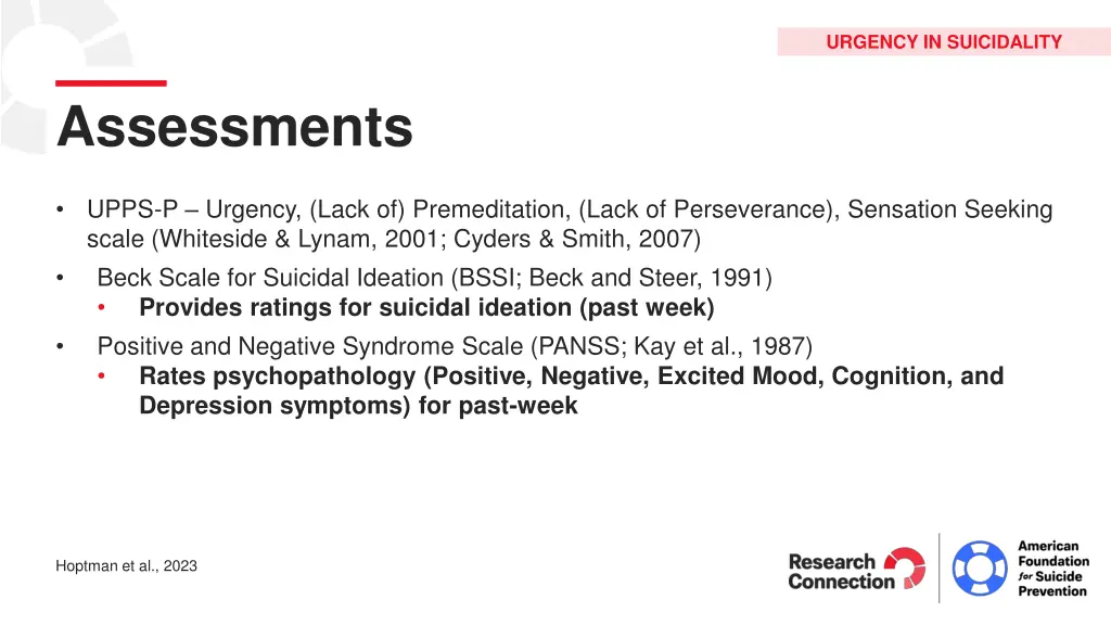 urgency in suicidality 1