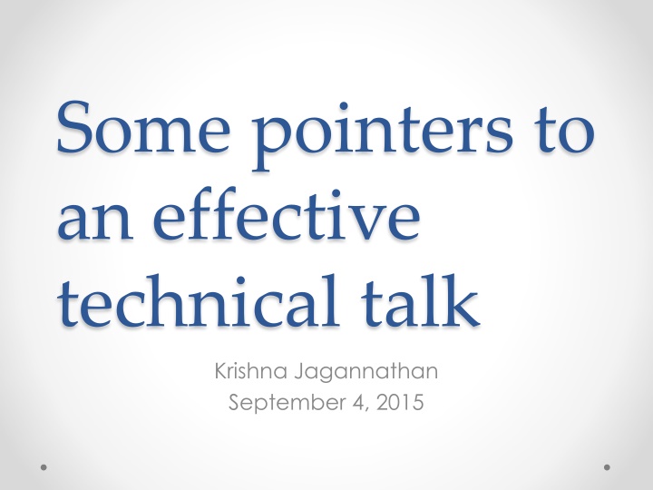 some pointers to an effective technical talk