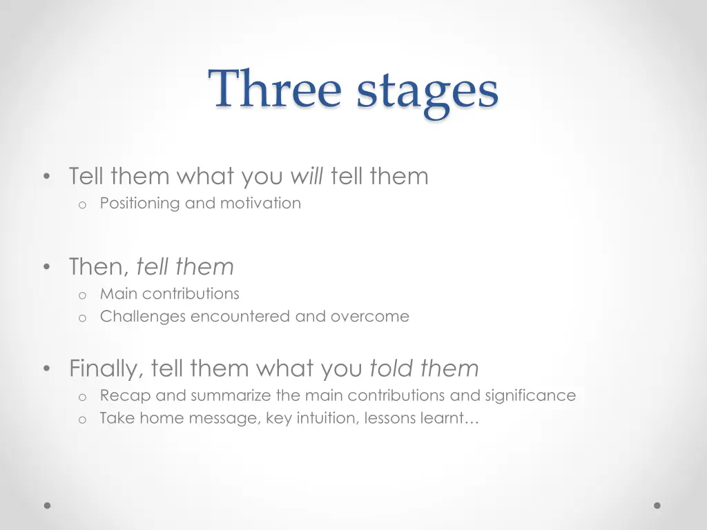 three stages