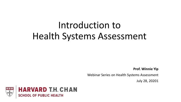 introduction to health systems assessment