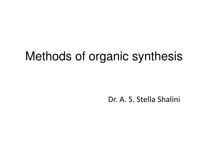 methods of organic synthesis