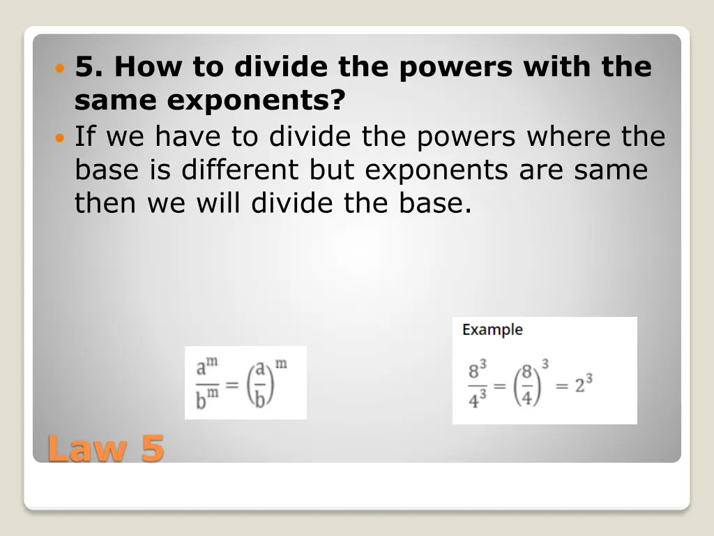 5 how to divide the powers with the same