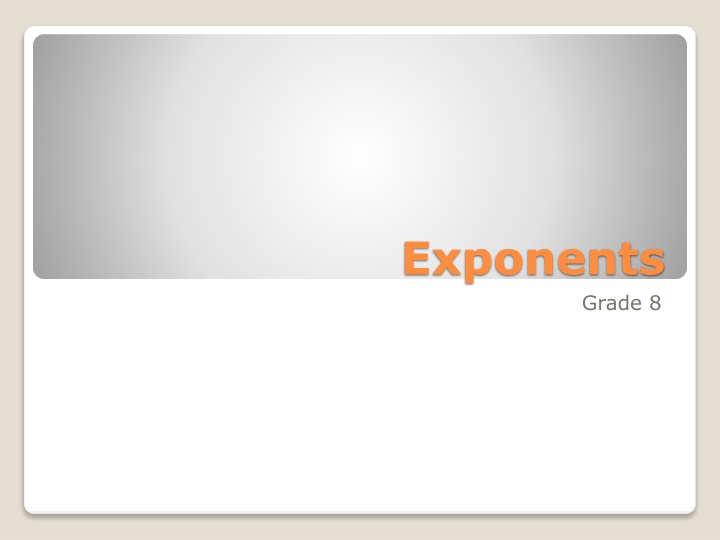 exponents