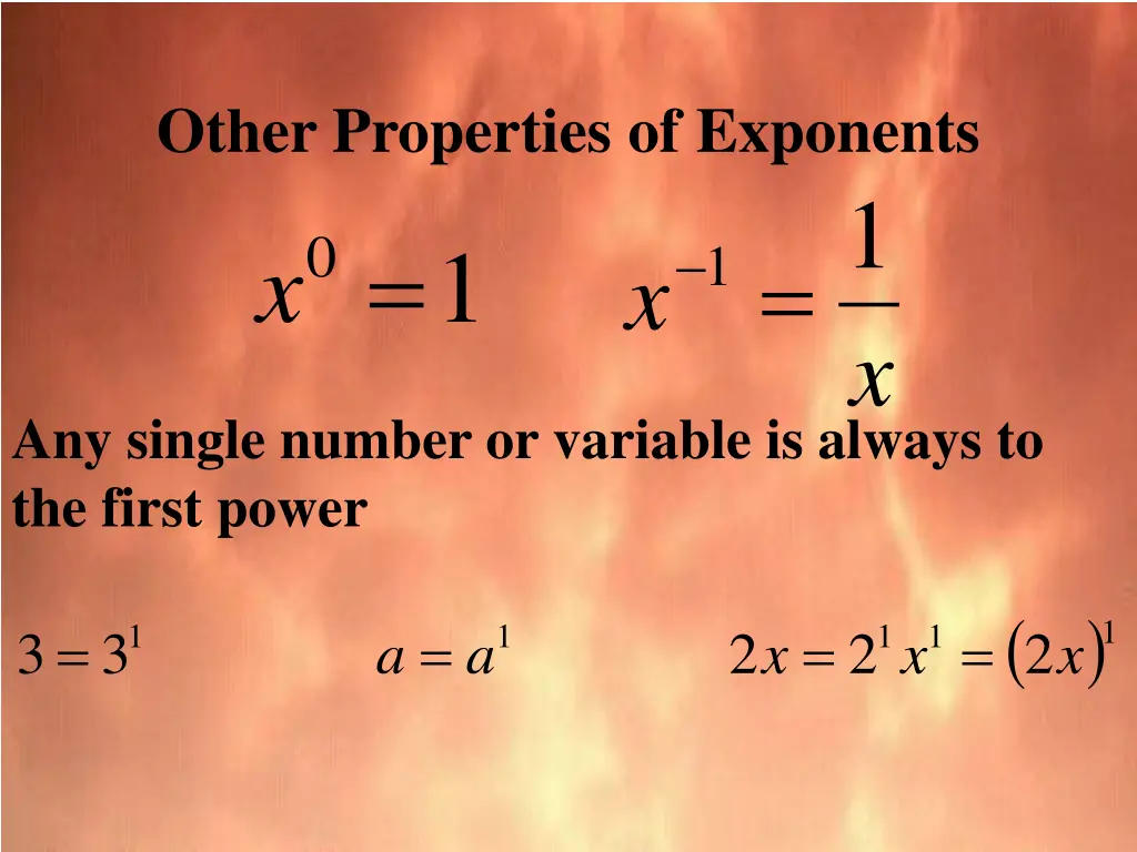 other properties of exponents