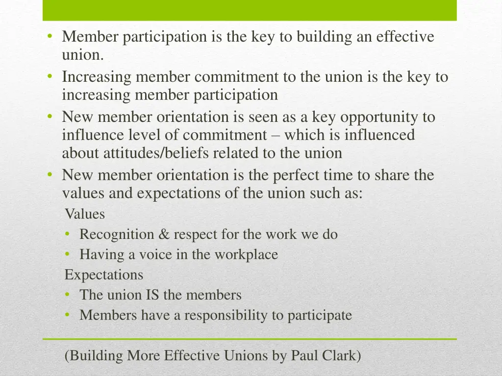 member participation is the key to building 1