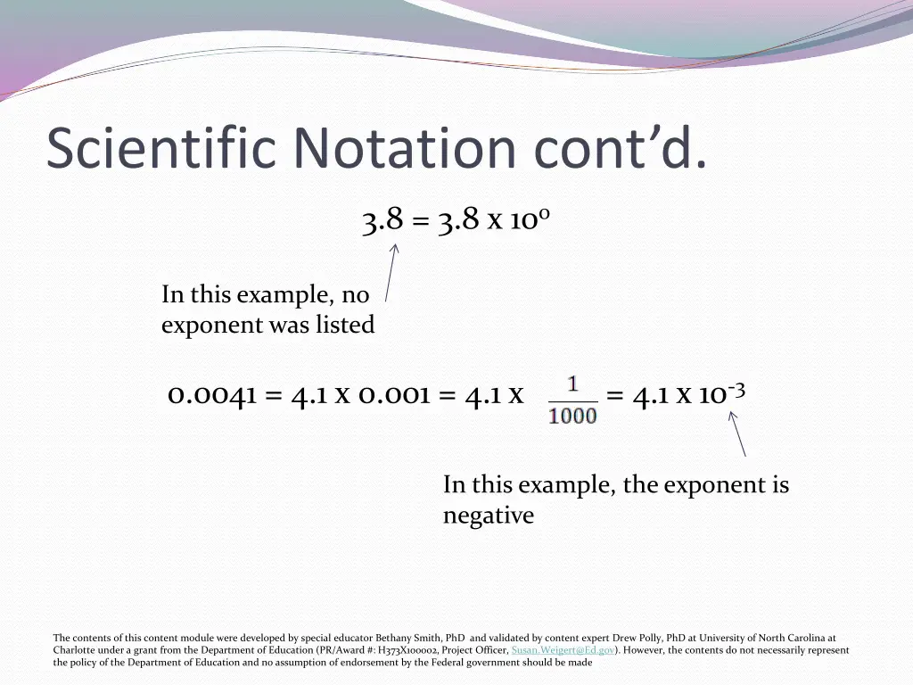 scientific notation cont d