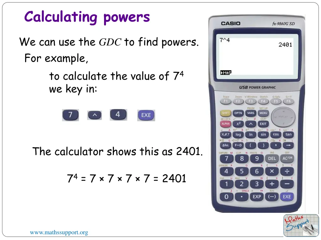 calculating powers 4