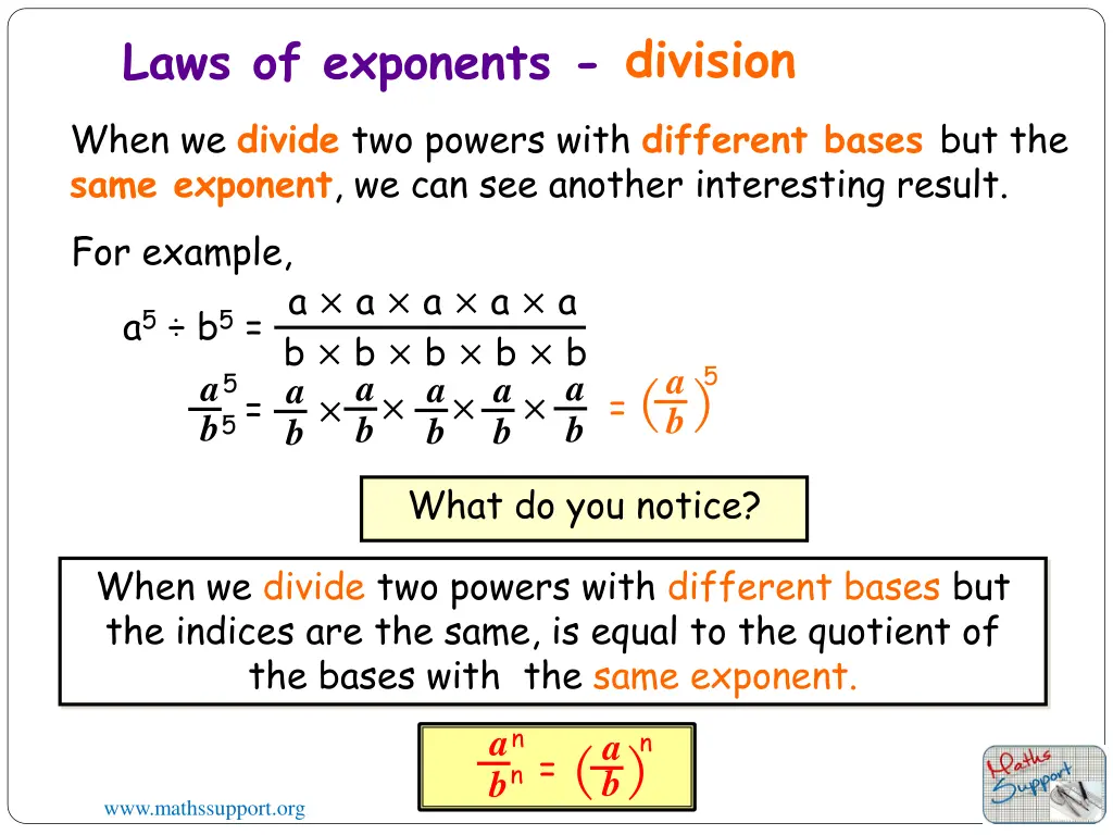 laws of exponents division 1