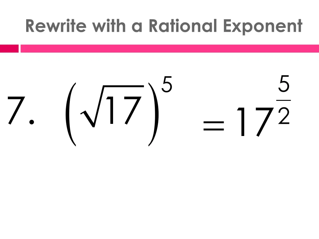 rewrite with a rational exponent 2