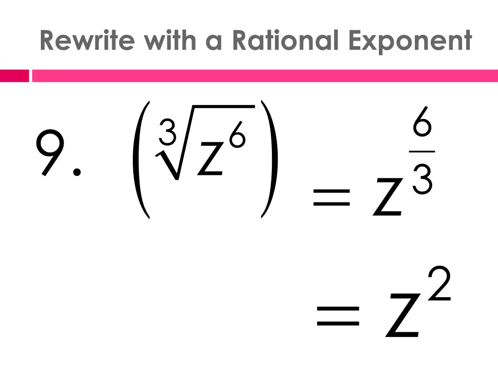 rewrite with a rational exponent 4