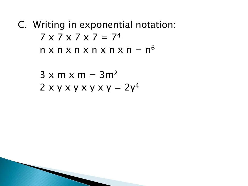 c writing in exponential notation