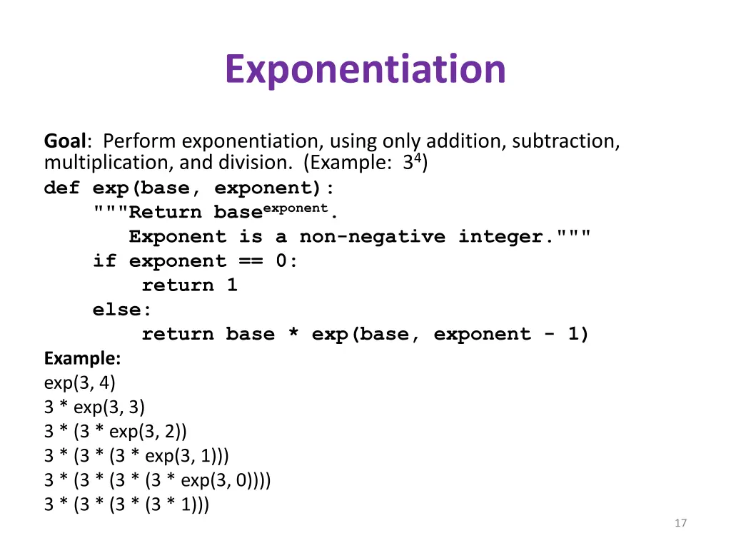 exponentiation