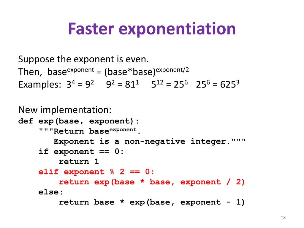 faster exponentiation