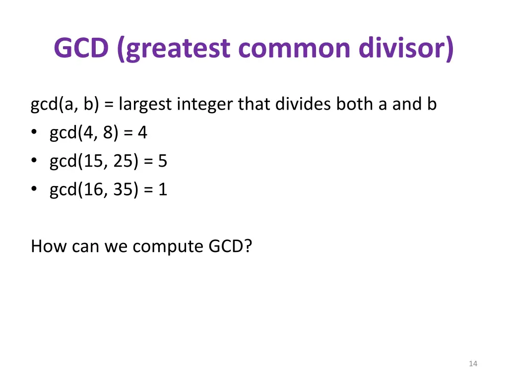 gcd greatest common divisor