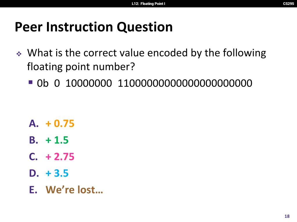 l12 floating point i 16