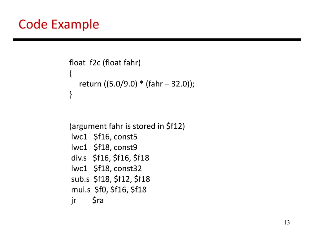 code example