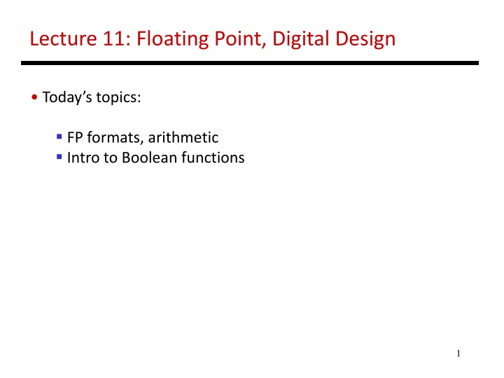 lecture 11 floating point digital design