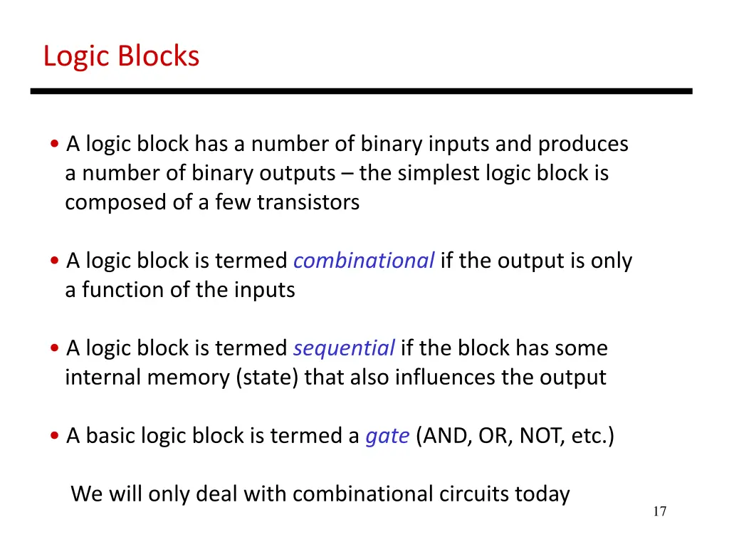 logic blocks