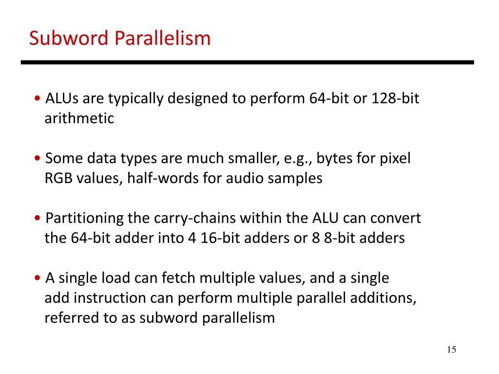 subword parallelism