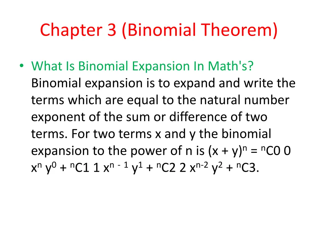 chapter 3 binomial theorem