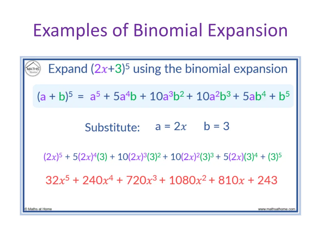 examples of binomial expansion