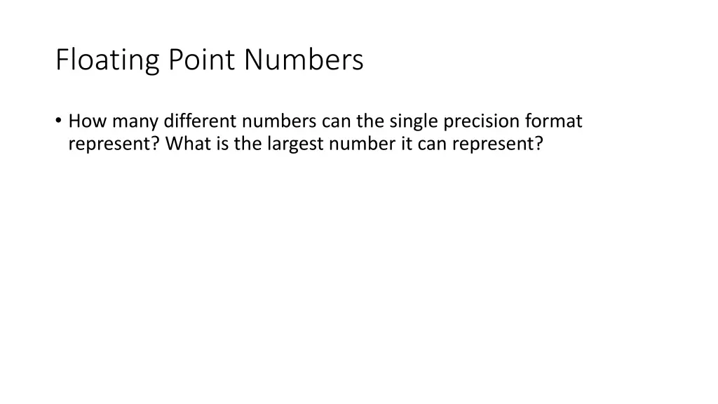 floating point numbers 1