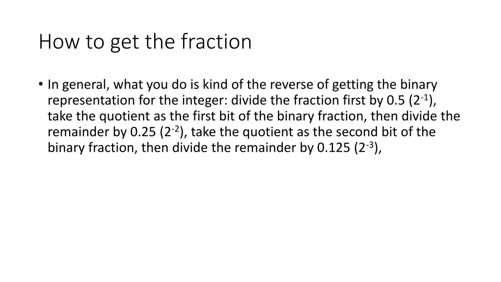 how to get the fraction