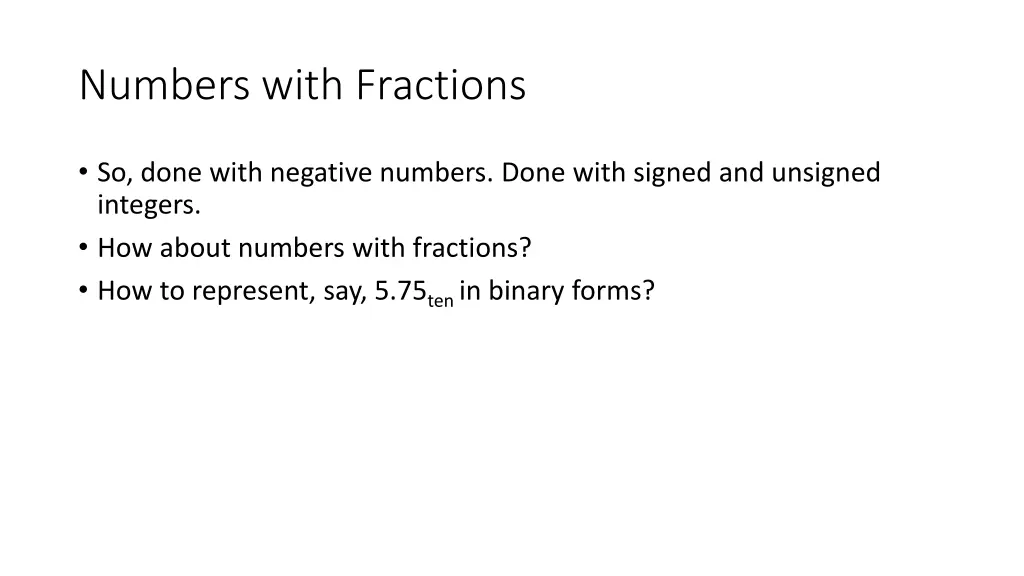 numbers with fractions